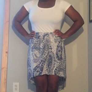 High-Low Paisley Skirt